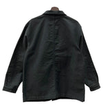 ル・トラヴァイユール・ガリス LE TRAVAILLEUR GALLICE ブラックモールスキン ユーロ フレンチ ワークジャケット カバーオール Vポケ MOLESKIN WORKER JACKET 黒 サイズ 6 ジャケット 無地 ブラック 104MT-1048