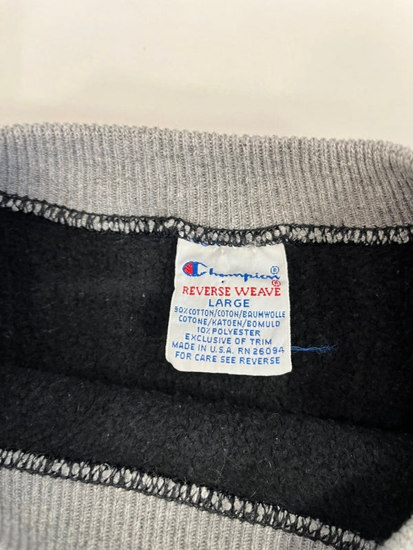 チャンピオン Champion 90s～ ヴィンテージ vintage 刺繍タグ リバースウィーブ REVERSE WEAVE US古着 スクリプトロゴ リブライン 黒  スウェット ブラック Lサイズ 101MT-4156