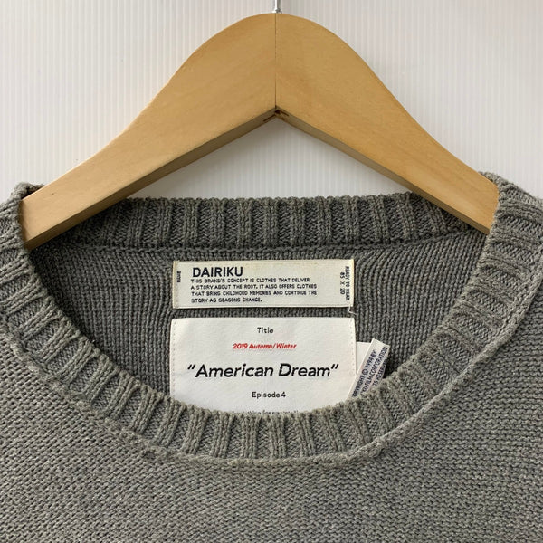 ダイリク DAIRIKU 22AW American Dream Inside-out Knit 星条旗 セーター グレー Fサイズ 201MT-4806