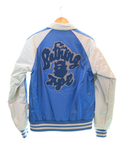アベイシングエイプ A BATHING APE  スカジャン 青×シルバー ジャケット ブルー Mサイズ 103MT-1862