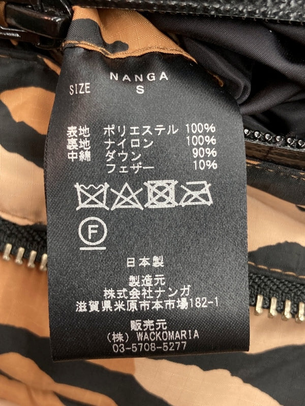 ワコマリア WACKO MARIA × NANGA ナンガ 21AW LEOPARD DOWN JACKET TYPE-1 レオパード ダウン ジャケット 茶 ジャケット ヒョウ柄・レオパード柄 ブラウン Sサイズ 104MT-1117