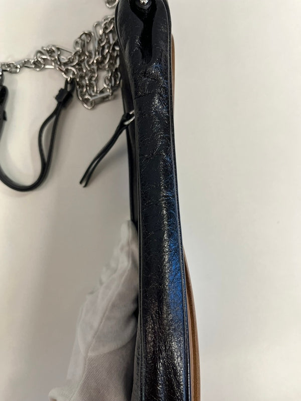 メゾン マルジェラ MAISON MARGIELA tabi ソールバッグ がま口 レザーバッグ 黒×シルバー バッグ レディースバッグ ショルダーバッグ・メッセンジャーバッグ ブラック 101bag-206