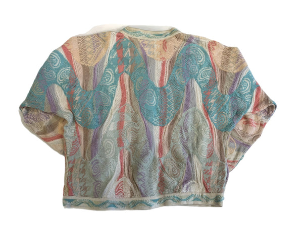 クージー COOGI AUSTRALIA パステル ニット カーデ 総柄 カーディガン マルチカラー Mサイズ 101LT-258