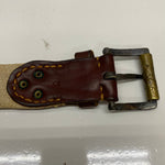 【曜日割引対象外】 【中古】キャピタル KAPITAL Leather Canvas Belt ローラー ベルト・サスペンダー メンズベルト ブラウン 201goods-598 VB