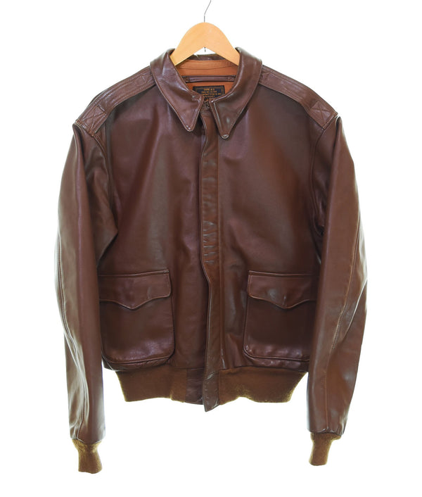 アビレックス AVIREX A-2 Leather Flight Jacket レザー フライト ジャケット VINTAGE TYPE LIMITED VERSION MADE IN USA 38 ジャケット ブラウン 103MT-2623