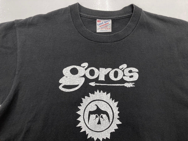 ヴィンテージ vintage 90's 90年代 goro's ゴローズ United Sports USA製 両面プリント ロゴ 黒 Tシャツ プリント ブラック Mサイズ 104MT-1192