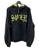 サプライヤー SUPPLIER × ECOSYS エコシス SKULL FULL ZIP HOODIE スカル フルジップ フーディ パーカー 黒 パーカ 刺繍 ブラック Lサイズ 104MT-1587