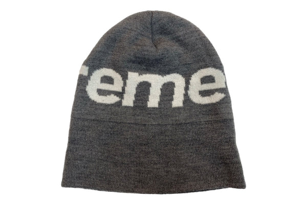 シュプリーム SUPREME BIG LOGO BEANIE ビッグ ロゴ ビーニー ニット帽 帽子 灰 帽子 メンズ帽子 ニット帽 ロゴ グレー 104H-46