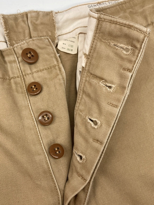 ダブルアールエル RRL OFFICER CHINO オフィサーズ チノ ボタンフライ フィールドチノ Ralph Lauren 薄茶 無地 チノパン ベージュ サイズ 30/30 104MB-380