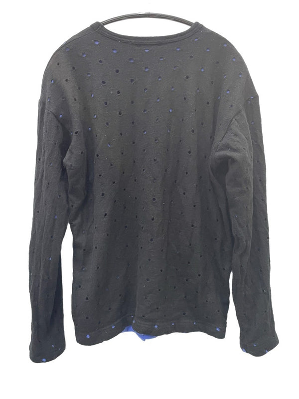 コムデギャルソン COMME des GARCONS HOMME 02AW ドットレイヤード スウェット ニット HG-T035 セーター ブラック 601MT-36