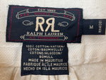ダブルアールエル RRL 90s 三ツ星タグ SHIRT バンドカラー ヘンリーネック ハーフボタン ヴィンテージ VINTAGE ラルフローレン RALPH LAUREN コットン モーリシャス製 BEIGE 長袖シャツ 刺繍 ベージュ Mサイズ 104MT-2025