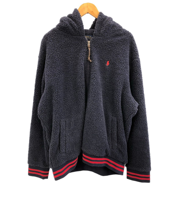 ラルフローレン RalphLauren POLO ポロ ボアパーカー 紺 フーディ XL パーカ ネイビー LLサイズ 101MT-3763