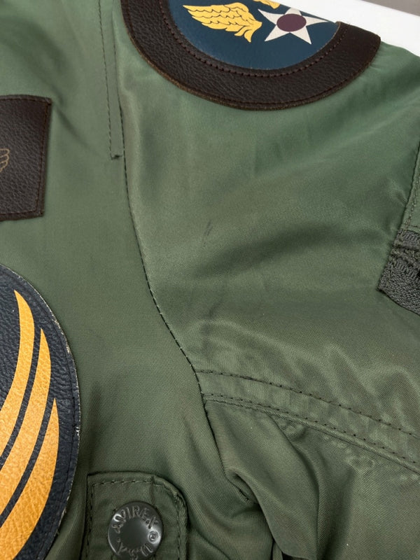 アビレックス AVIREX TOP GUN MA-1 FLIGHT JACKET トップガン フライト ジャケット ボンバー ジップアップ ミリタリー リバーシブル 軍物 アウター 6152164 ジャケット ロゴ カーキ Mサイズ 104MT-1800