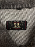ダブルアールエル RRL 90s 90年代 DENIM JACKET デニム ジャケット 先染め ブラックデニム Gジャン 2nd 三ツ星タグ シンチバック Ralph Lauren 黒 ジャケット 無地 ブラック 104MT-1388