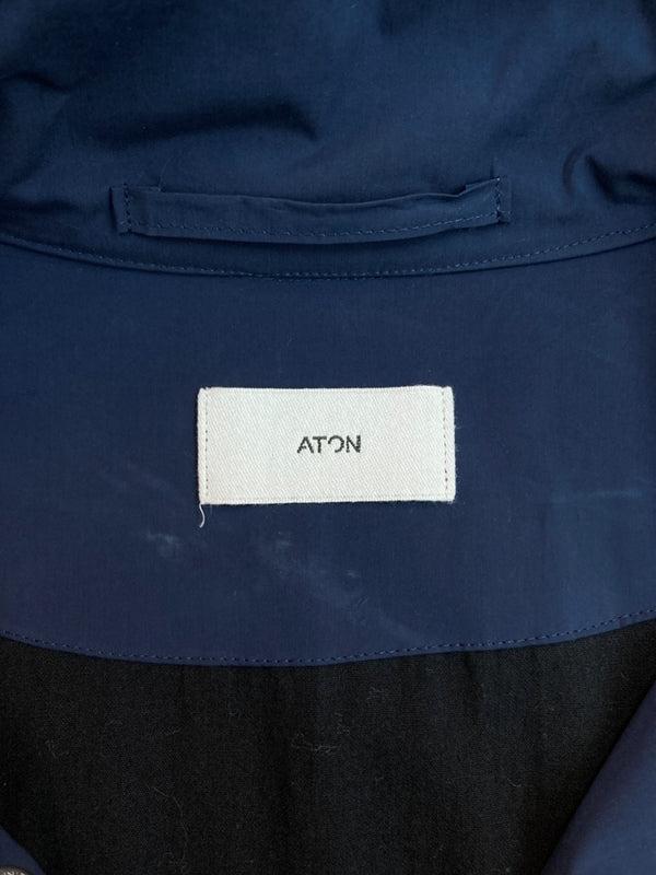 エイトン ATON 23SS VENTILE SUEDE STAND FIELD COAT フィールド コート ジップアップ アウター ジャケット 紺 7055505 サイズ 02 ジャケット 無地 ネイビー 104MT-1627