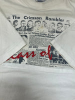 ヴィンテージ VINTAGE  ITEM 90s 90's Hanes The Crimson Rambler  35years 人物画 両面プリント　袖裾シングルステッチ XL Tシャツ プリント ホワイト LLサイズ 101MT-2390
