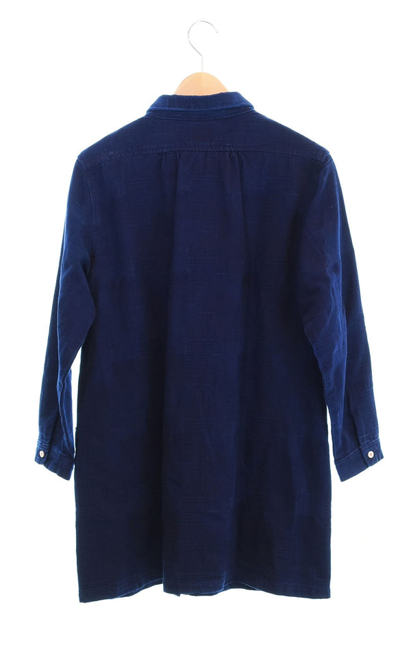 ブルートリック BLUE TRICK OKAYAMA 岡山 刺し子 ショップコート シャツ 4791 コート ブルー LLサイズ 103MT-1794