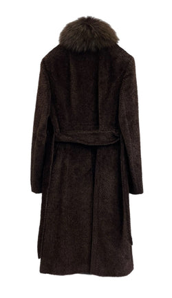 マックスマーラ Max Mara アルパカウールコート スーリベルテッドコート 茶 60161979 コート ブラウン 42 101LT-191