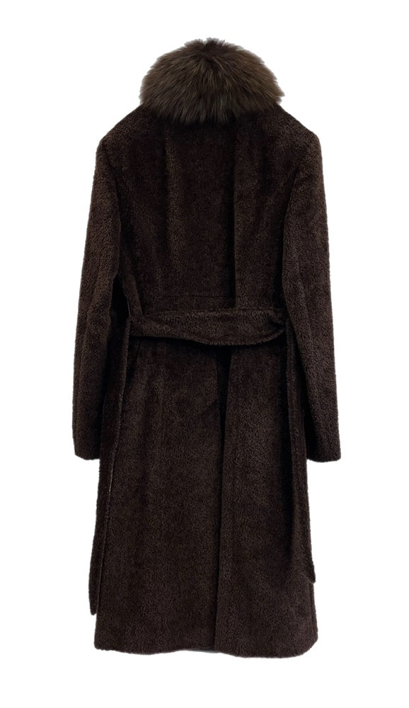 マックスマーラ Max Mara アルパカウールコート スーリベルテッドコート 茶 60161979 コート ブラウン 42 101LT-191