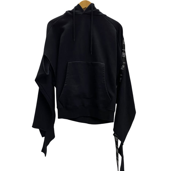 ヴェトモン VETEMENTS 18SS Tape Hoodie アシンメトリー パーカ ブラック Sサイズ 201MT-4023