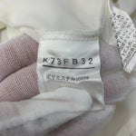 カネコイサオ kaneko isao ワンダフルワールド リボン ブラウス フリル パールボタン 半袖シャツ ホワイト 201LT-434