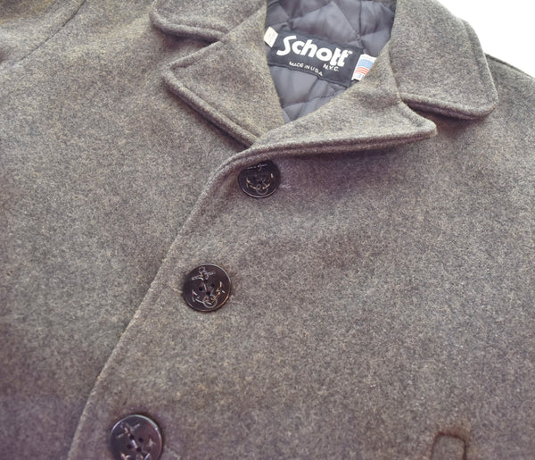 ショット SCHOTT ウール シングル ピーコート 38 38 ジャケット グレー 103MT-3507