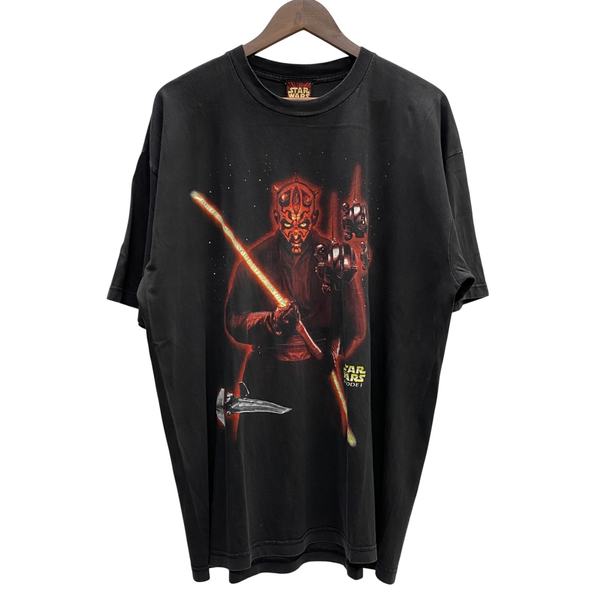 【曜日割引対象外】 ヴィンテージ vintage ~00's Star wars EP1 Darth Maul movie tee Tシャツ ブラック XLサイズ 201MT-4167 VB