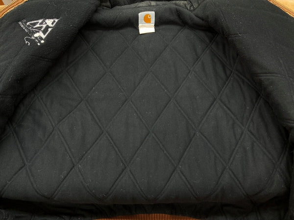 カーハート Carhartt ACTIVE JACKET アクティブジャケット ジップアップ 企業ロゴ フーディ ダック地 キャメル アウター 茶 ジャケット ロゴ ブラウン 2XLサイズ 104MT-1875