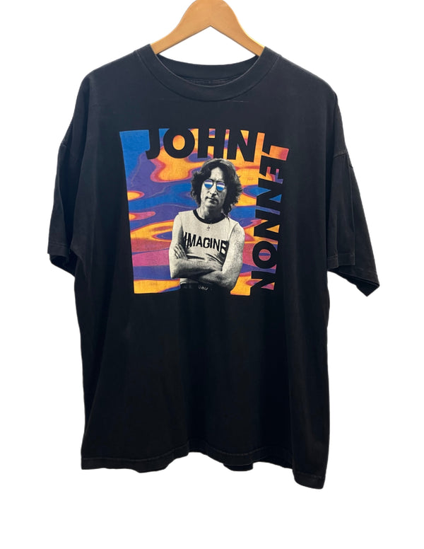 ヴィンテージ vintage 90's 90s CRONIES John Lennon Imagine Psychadelic ジョンレノン イマジン XL Tシャツ ブラック LLサイズ 101MT-3200