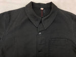 ル・トラヴァイユール・ガリス LE TRAVAILLEUR GALLICE ブラックモールスキン ユーロ フレンチ ワークジャケット カバーオール Vポケ MOLESKIN WORKER JACKET 黒 サイズ 6 ジャケット 無地 ブラック 104MT-1048