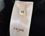 セリーヌ Céline Argyle アーガイル柄 Vネック ウール 長袖ニット セーター  ブラック SSサイズ 103MT-3435