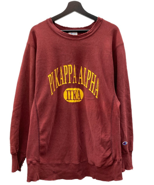 チャンピオン Champion 80's REVERSE WEAVE リバースウィーブ  トリコタグ ヴィンテージ カレッジ Pi Kappa Alpha 2段 カプセル 臙脂 スウェット プリント ワインレッド XLサイズ 104MT-681