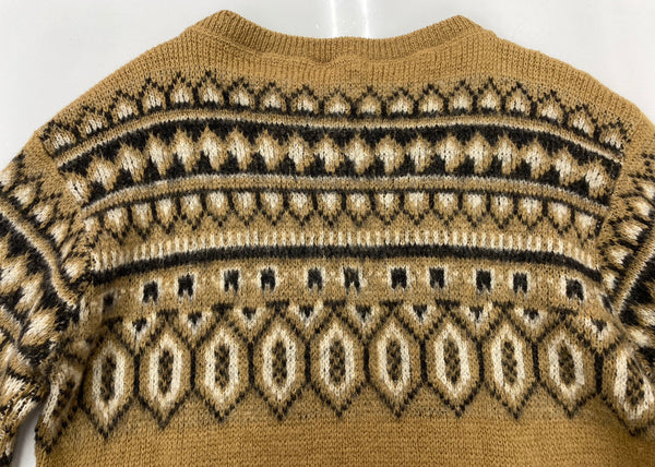 ヴィンテージ vintage OLSON スクエアネック ボートネック ノルディック ニット セーター ブラウン Lサイズ 104MT-1899