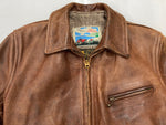 エアロレザー AERO LEATHER Steerhide Halfbelt ステアハイド シングル ライダース レザージャケット TALON 茶 　 ジャケット 無地 ブラウン Sサイズ 104MT-1850