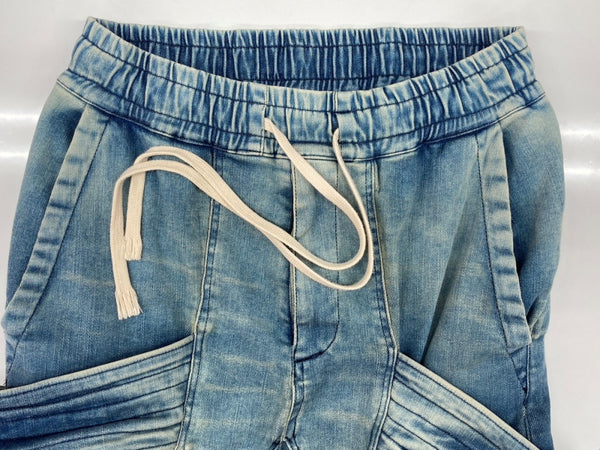 エーエフアーティファクト A.F ARTEFACT SARROUEL CARGO PANTS サルエル カーゴ パンツ スキニー ストレッチ デニム ズボン 青 無地 カーゴパンツ ブルー サイズ 2 104MB-289