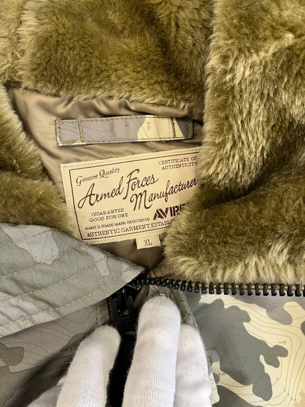 アビレックス AVIREX N-2B フライトジャケット ミリタリージャケット 地図プリント 緑 6152148 XL ジャケット カーキ 101MT-5314