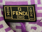 フェンディ FENDI ジーンズ JEANS ズッカ柄 ロングスリーブ ブラウス ステンカラー シアー フロントボタン ロゴボタン ウエストライン イタリア製 PURPLE 紫 10.54224 長袖シャツ 総柄 パープル 104LT-231