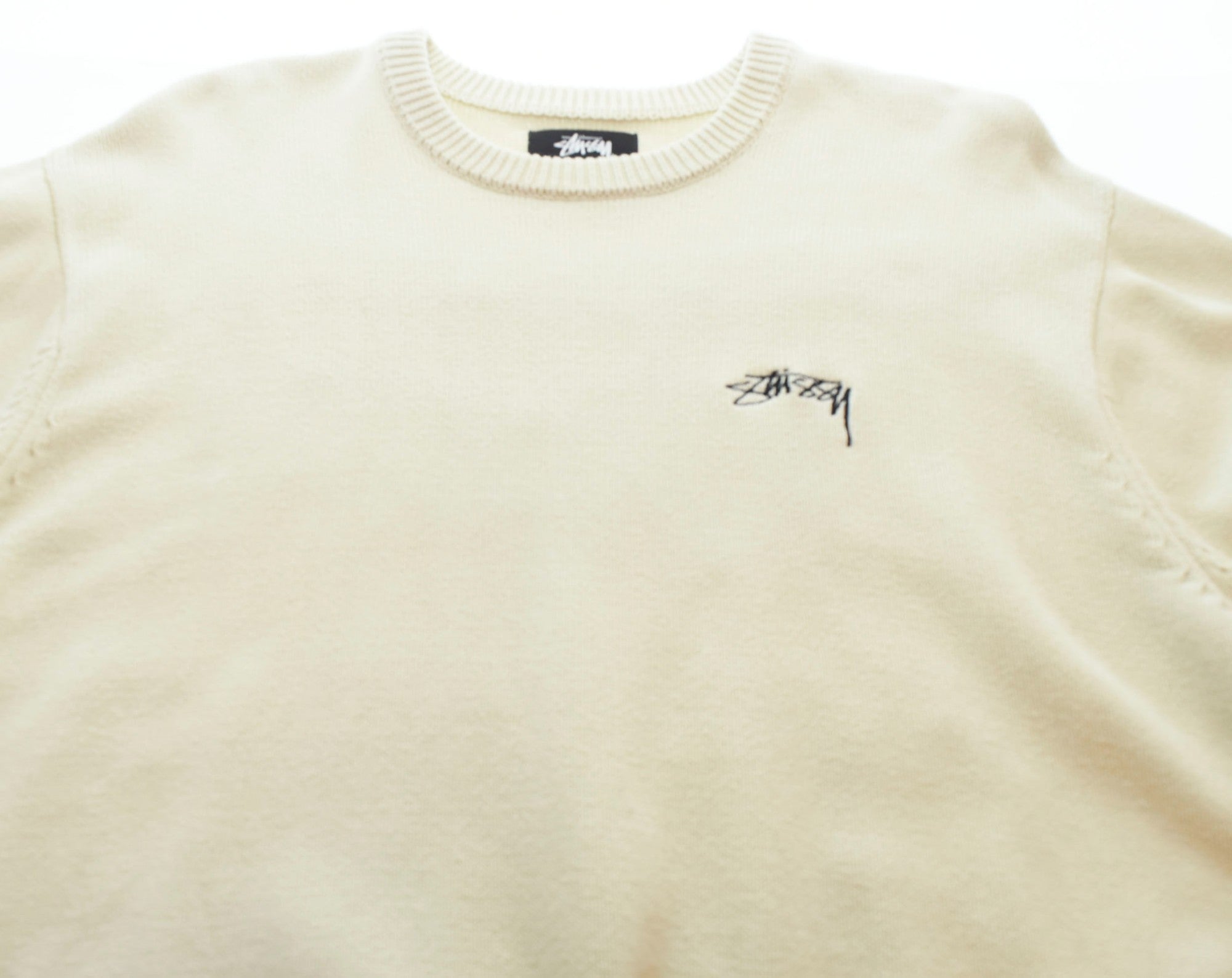 ステューシー STUSSY Care Label Sweater ケア ラベル セーター 117140 セーター ベージュ Lサイズ  103MT-1064 | 古着通販のドンドンサガール