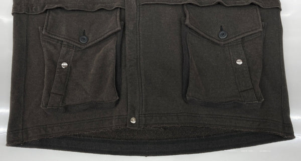 タム Tamme 23AW COLD WEATHER SWEAT HOODIE コールド ウェザー フーディ パーカー 加工 ボタン 黒 23A0132 サイズ 3 パーカ 無地 ブラック 104MT-1659