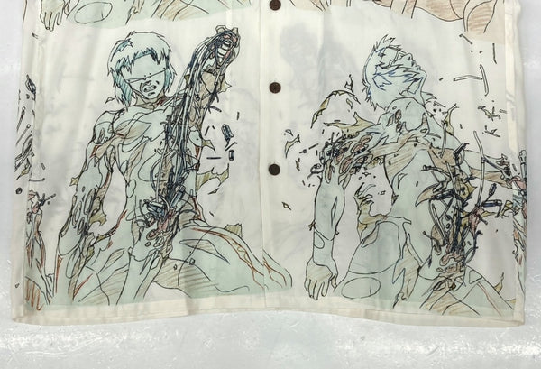 ワコマリア WACKO MARIA × GHOST IN THE SHELL 攻殻機動隊 HAWAIIAN SHIRT ハワイアン シャツ アロハシャツ 半袖 白 半袖シャツ キャラクター ホワイト Sサイズ 104MT-1163