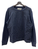 アワーレガシー OUR LEGACY STRIPE SWEATSHIRT ストライプ スウェットシャツ 切り替え トレーナー 長袖 紺 サイズ 46 スウェット ストライプ ネイビー 104MT-2211