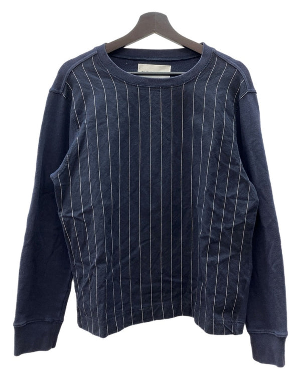 アワーレガシー OUR LEGACY STRIPE SWEATSHIRT ストライプ スウェットシャツ 切り替え トレーナー 長袖 紺 サイズ 46 スウェット ストライプ ネイビー 104MT-2211