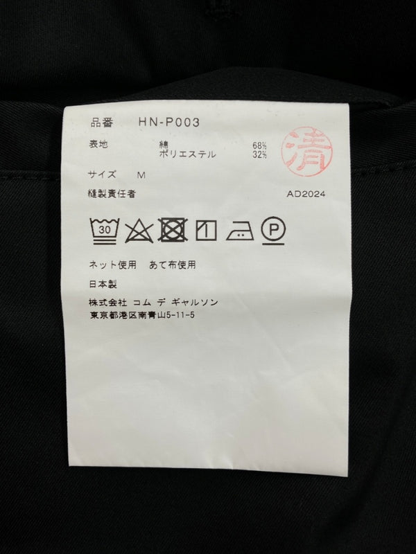 コムデギャルソン COMME des GARCONS HOMME GABARDINE PANTS ギャバジン パンツ 綿エステル ベルト ジップフライ 黒 無地 HN-P003 ボトムスその他 ブラック Mサイズ 104MB-247