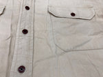 ダブルアールエル RRL 90s 三ツ星タグ MILITARY SHIRT ミリタリー サファリシャツ ステンカラー フロントボタン ヴィンテージ VINTAGE ラルフローレン RALPH LAUREN コットン 北マリアナ諸島製 BEIGE 長袖シャツ 無地 ベージュ Lサイズ 104MT-1971
