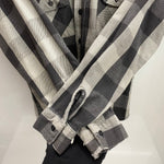 【曜日割引対象外】 ファイブブラザー FIVE BROTHER 80's ネルシャツ グレー USA製 長袖シャツ ブラック Mサイズ 201MT-4515 VB