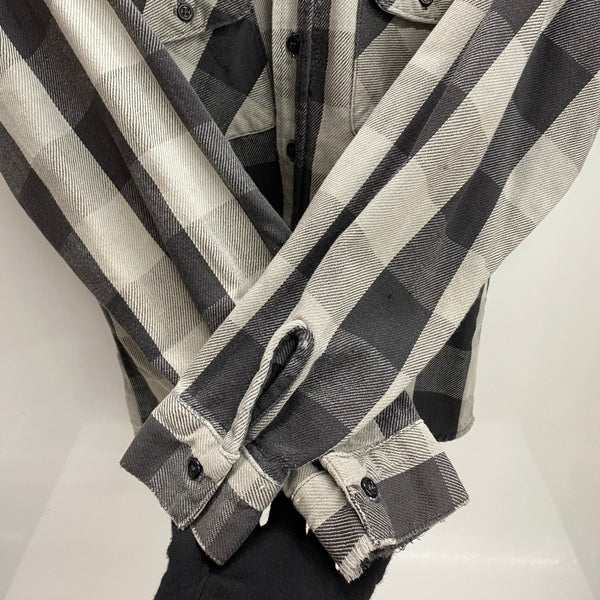 【曜日割引対象外】 ファイブブラザー FIVE BROTHER 80's ネルシャツ グレー USA製 長袖シャツ ブラック Mサイズ 201MT-4515 VB