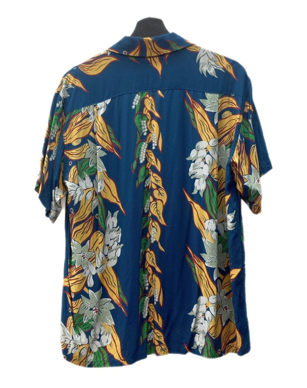 サンサーフ SUN SURF HAWAIIAN SHIRT ハワイアン シャツ アロハシャツ オープンカラー 開襟 半袖 青 半袖シャツ 花・植物 ブルー 104MT-1745