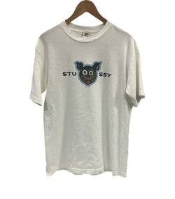 ステューシー STUSSY OLD STUSSY オールドステューシー 90’s 90s 白タグ 犬 DOG プリント アメリカ製 MADE IN USA Vintage Tシャツ ホワイト Lサイズ 101MT-3354