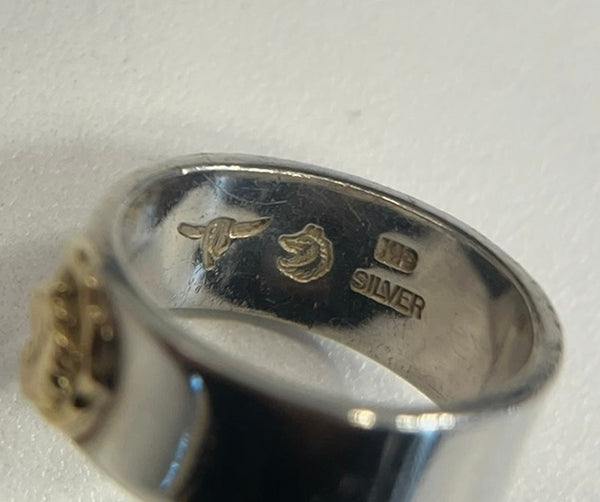 タディ&キング TADY&KING K18×Silver ウルフ柄 平打ちリング メンズジュエリー・アクセサリー インディアンジュエリー 指輪・リング シルバー 101goods-184