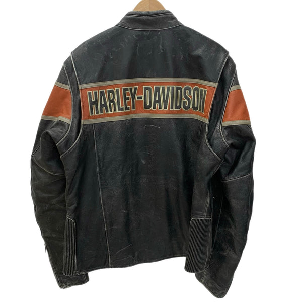 ハーレーダビットソン HARLEY-DAVIDSON レザーライダース ジャケット ブラック Mサイズ 201MT-4878